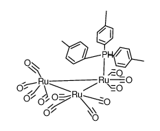 undecacarbonyl (tris(4-methylphenyl)phosphino) triruthenium Structure