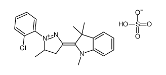 2-[1-(2-chlorophenyl)-4,5-dihydro-5-methyl-1H-pyrazol-3-yl]-1,3,3-trimethyl-3H-indolium hydrogen sulphate结构式