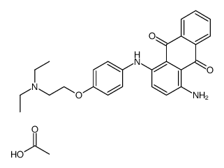 1-amino-4-[[4-[2-(diethylamino)ethoxy]phenyl]amino]anthraquinone monoacetate structure