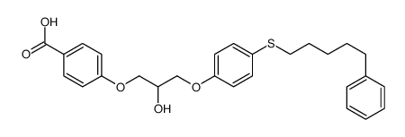 4-[2-hydroxy-3-[4-(5-phenylpentylsulfanyl)phenoxy]propoxy]benzoic acid Structure