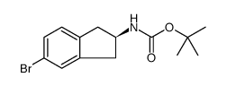 Carbamic acid, [(2R)-5-bromo-2,3-dihydro-1H-inden-2-yl]-, 1,1-dimethylethyl ester Structure