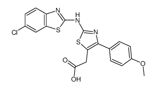 [2-(6-Chloro-benzothiazol-2-ylamino)-4-(4-methoxy-phenyl)-thiazol-5-yl]-acetic acid Structure