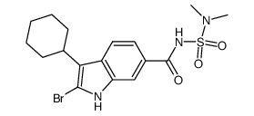 2-bromo-3-cyclohexyl-N-[(dimethylamino)sulfonyl]-1H-indole-6-carboxamide Structure