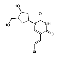 1-(3-hydroxy-4-(hydroxymethyl)-cyclopentyl)-5-(2-bromovinyl)-2,4-(1H,3H)-pyrimidinedione picture