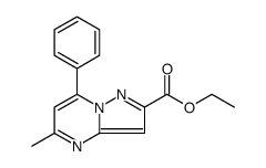 Pyrazolo[1,5-a]pyrimidine-2-carboxylic acid, 5-methyl-7-phenyl-, ethyl ester结构式