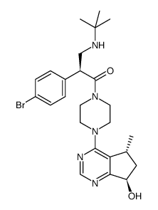 (S)-2-(4-bromophenyl)-3-(tert-butylamino)-1-(4-((5R,7R)-7-hydroxy-5-methyl-6,7-dihydro-5H-cyclopenta[d]pyrimidin-4-yl)piperazin-1-yl)propan-1-one Structure