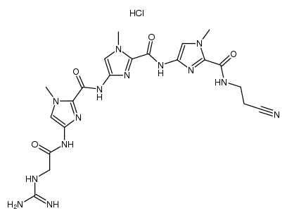 3-<1-methyl-4-<1-methyl-4-(1-methyl-4-guanidineacetamidoimidazole-2-carboxamido)imidazole-2-carboxamido>imidazole-2-carboxamido>propionitrile hydrochloride结构式