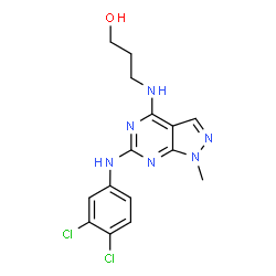 3-({6-[(3,4-dichlorophenyl)amino]-1-methyl-1H-pyrazolo[3,4-d]pyrimidin-4-yl}amino)propan-1-ol Structure