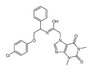 N-[2-(4-chlorophenoxy)-1-phenylethyl]-2-(1,3-dimethyl-2,6-dioxopurin-7-yl)acetamide结构式