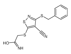 2-[(3-benzylsulfanyl-4-cyano-1,2-thiazol-5-yl)sulfanyl]acetamide结构式