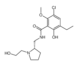 (S)-(-)-5-chloro-3-ethyl-N-<<1-(2'-hydroxyethyl)-2-pyrrolidinyl>methyl>-6-methoxysalicylamide Structure