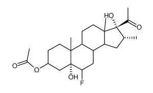 6beta-fluoro-3beta,5alpha,17-trihydroxy-16alpha-methylpregnan-20-one 3-acetate Structure