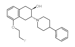 (-)-(2r,3r)-trans-2-hydroxy-3-(4-phenylpiperidino)-5-(2-fluoroethoxy)-tetralin结构式