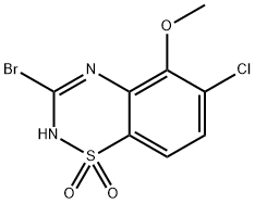 3-Bromo-6-chloro-5-methoxy-4H-benzo[e][1,2,4]thiadiazine 1,1-dioxide Structure
