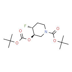 tert-butyl Trans-3-((tert-butoxycarbonyl)oxy)-4-fluoropiperidine-1-carboxylate racemate picture