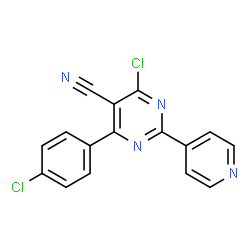 4-Chloro-6-(4-chlorophenyl)-2-(4-pyridinyl)-5-pyrimidinecarbonitrile picture