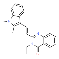 2-[2-(1,2-dimethyl-1H-indol-3-yl)vinyl]-3-ethyl-4(3H)-quinazolinone structure