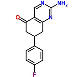 2-amino-7-(4-fluorophenyl)-7,8-dihydroquinazolin-5(6H)-one结构式