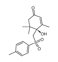 (S)-4-hydroxy-3,5,5-trimethyl-4-(tosylmethyl)cyclohex-2-en-1-one结构式