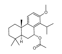 9-Phenanthrenol, 1,2,3,4,4a,9,10,10a-octahydro-7-methoxy-1,1,4a-trimethyl-8-(1-methylethyl)-, acetate, (4aS,9R,10aS)-结构式