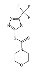 morpholine-4-carbodithioic acid 5-trifluoromethyl-[1,3,4]thiadiazol-2-yl ester结构式