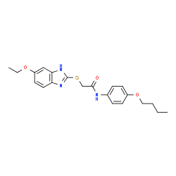 N-(4-butoxyphenyl)-2-[(5-ethoxy-1H-benzimidazol-2-yl)sulfanyl]acetamide结构式