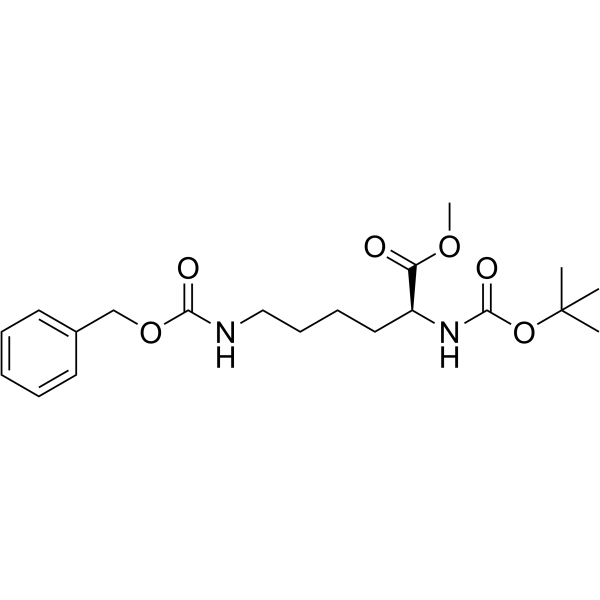 Methyl N6-((benzyloxy)carbonyl)-N2-(tert-butoxycarbonyl)-L-lysinate structure