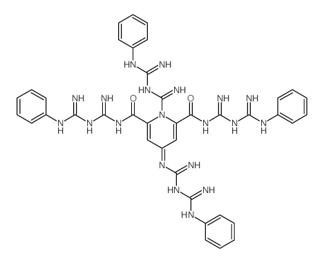 2,6-Pyridinedicarboxamide, 1,4-dihydro-N,N,1-tris(imino((imino(phenylamino)methyl)amino)methyl)-4-((imino((imino(phenylamino)methyl)amino)methyl)imino)-(9CI) picture