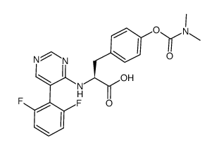 N-(5-(2,6-difluorophenyl)pyrimidin-4-yl)-L-4-(N,N-dimethylcarbamyloxy)phenylalanine结构式