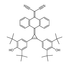 1,2-bis(3,5-di-tert-butyl-4-hydroxyphenyl)-3-(10-(1,1-dicyano-methylidene)anthrylidene-9-ylidene)cyclopropene Structure