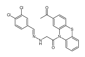 1-(2-acetylphenothiazin-10-yl)-2-[2-[(3,4-dichlorophenyl)methylidene]hydrazinyl]ethanone结构式