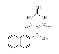 Guanidine,1-[[(2-methoxy-1-naphthyl)methylene]amino]-3-nitro-(7CI) Structure