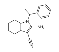 (R,S)-2-amino-4,5,6,7-tetrahydro-1-(1-phenylethyl)-1H-indole-3-carbonitrile Structure