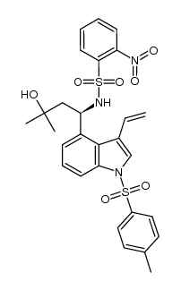 (R)-N-(3-hydroxy-3-methyl-1-(1-tosyl-3-vinyl-1H-indol-4-yl)butyl)-2-nitrobenzenesulfonamide Structure