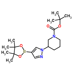 tert-butyl 3-(4-(4,4,5,5-tetramethyl-1,3,2-dioxaborolan-2-yl)-1H-pyrazol-1-yl)piperidine-1-carboxylate图片