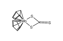 (η-C5H5)2Mo(η2-trithiocarbonato)结构式