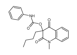 3-butyl-1,2,3,4-tetrahydro-1-methyl-2,4-dioxoquinolin-3-yl phenylcarbamate结构式