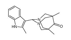 5,7-dimethyl-2-(2-methyl-1H-indol-3-yl)-1,3-diazatricyclo[3.3.1.1~3,7~]decan-6-one Structure