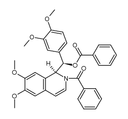 (R)-((S)-2-benzoyl-6,7-dimethoxy-1,2-dihydroisoquinolin-1-yl)(3,4-dimethoxyphenyl)methyl benzoate结构式