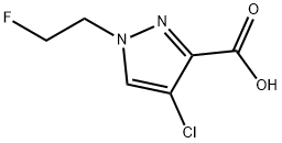 4-Chloro-1-(2-fluoro-ethyl)-1H-pyrazole-3-carboxylic acid结构式