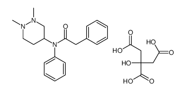 N-(1,2-dimethyldiazinan-4-yl)-N,2-diphenyl-acetamide, 2-hydroxypropane-1,2,3-tricarboxylic acid structure