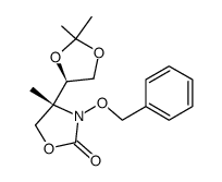 (4R)-3-benzyloxy-4-methyl-4-((4R)-2,2-dimethyl-1,3-dioxolan-4-yl)-1,3-oxazolidin-2-one结构式