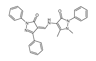 1,5-dimethyl-4-[[(E)-(5-oxo-1,3-diphenylpyrazol-4-ylidene)methyl]amino]-2-phenylpyrazol-3-one结构式