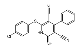 2-amino-6-(4-chlorophenyl)sulfanyl-4-phenylpyridine-3,5-dicarbonitrile结构式