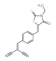 Propanedinitrile,2-[[4-[(3-ethyl-4-oxo-2-thioxo-5-thiazolidinylidene)methyl]phenyl]methylene]- picture