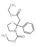 2-Thiazolidineacetic acid, 3- (ethoxycarbonyl)-2-phenyl-, ethyl ester structure