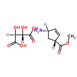 (2S,3S)-2,3-Dihydroxysuccinic acid-methyl (1R,4S)-4-amino-2-cyclopentene-1-carboxylate (1:1) structure