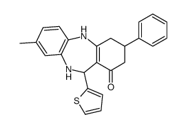 3-methyl-9-phenyl-6-thiophen-2-yl-5,6,8,9,10,11-hexahydrobenzo[b][1,4]benzodiazepin-7-one Structure