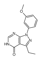 3-ethyl-1-(3-methoxyphenyl)-1,5-dihydro-4H-pyrazolo[3,4-d]pyrimidin-4-one结构式