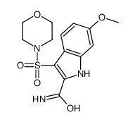 6-methoxy-3-morpholin-4-ylsulfonyl-1H-indole-2-carboxamide Structure